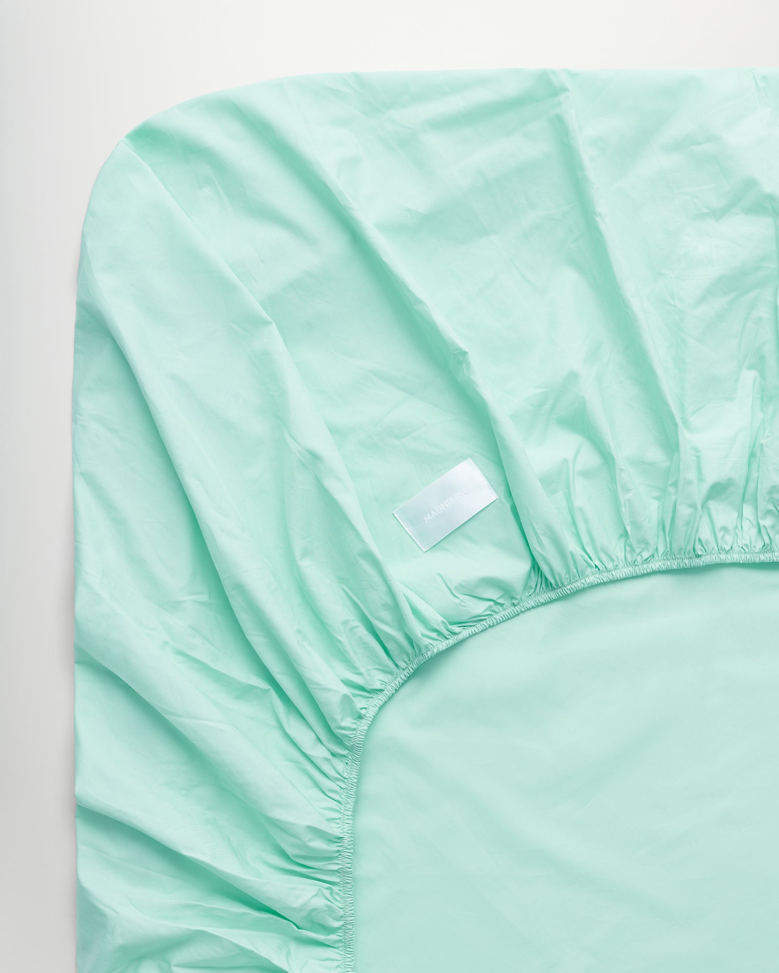 Mother fitted sheet | Pale green Poplin