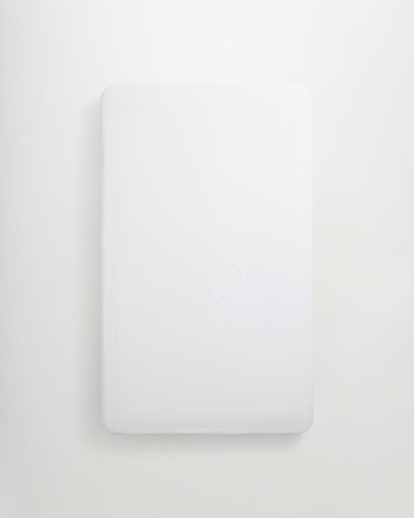 Mother fitted sheet | White Sateen