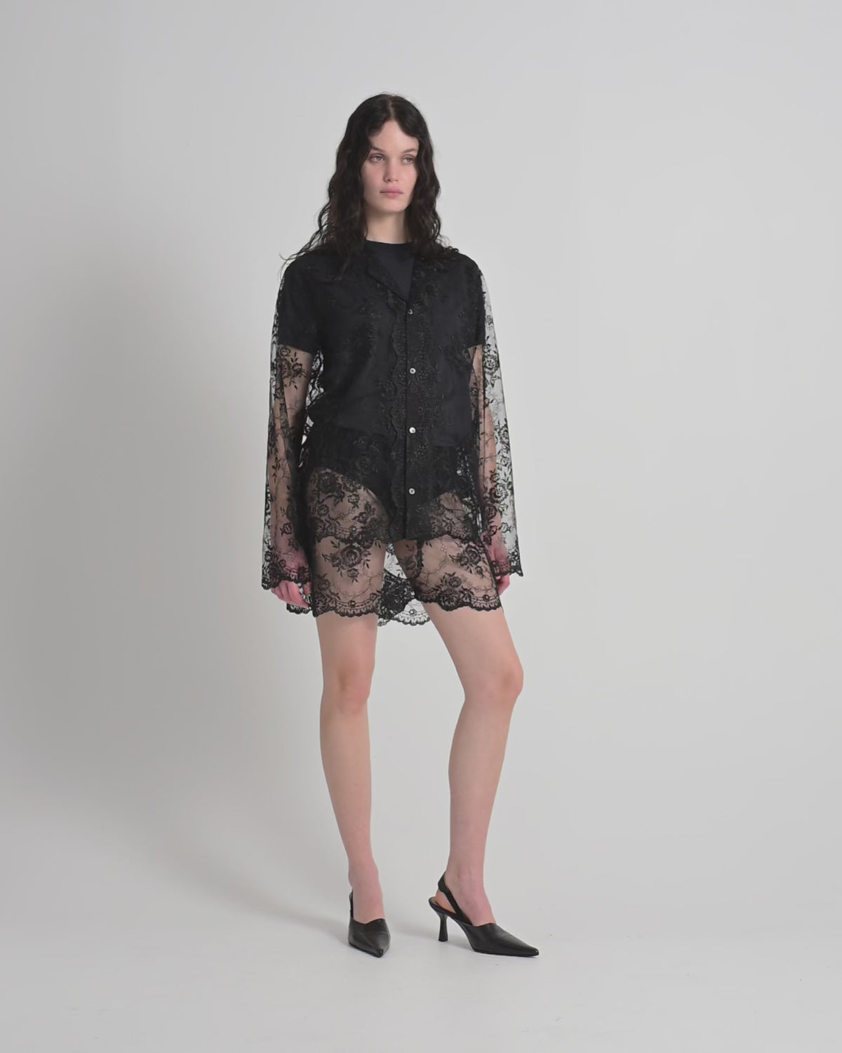 Rose shorts | Black Lace