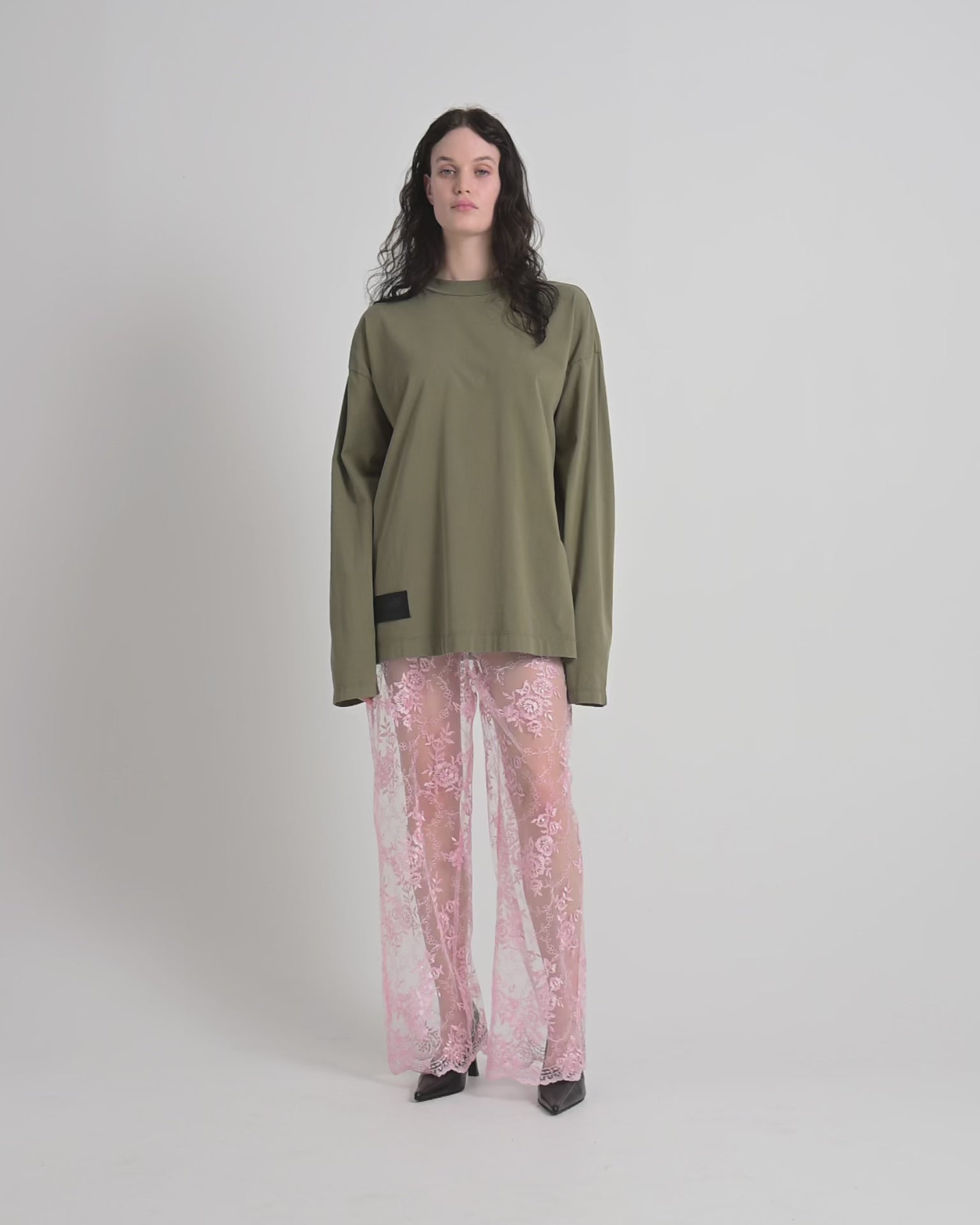 Pink Rose Heavy Oraganza Pant Straight