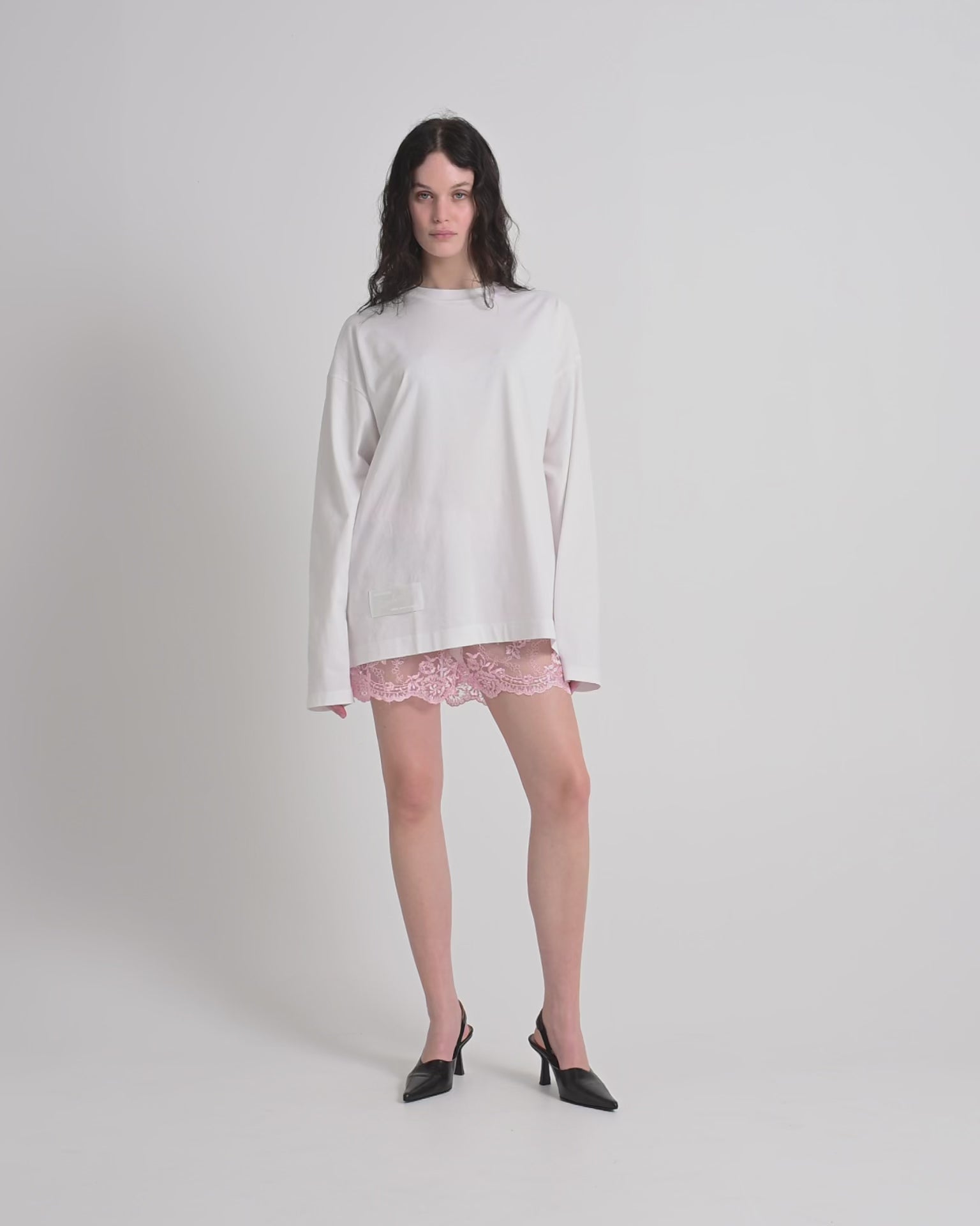 Full long sleeve t-shirt | Washed white jersey | Magniberg