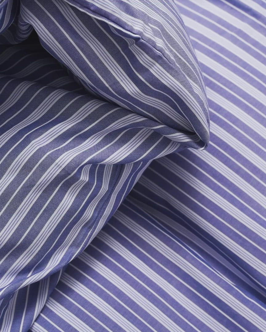 Wall Street duvet cover | Stripe medium blue Oxford
